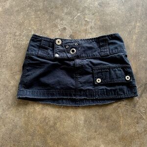 Diesel Archive Gorpcore Grommet Black Mini Skirt Y2K Size 0